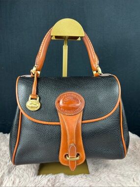 Dooney & Bourke Vintage All Weather Leather AWL Carrier Satchel Black USA